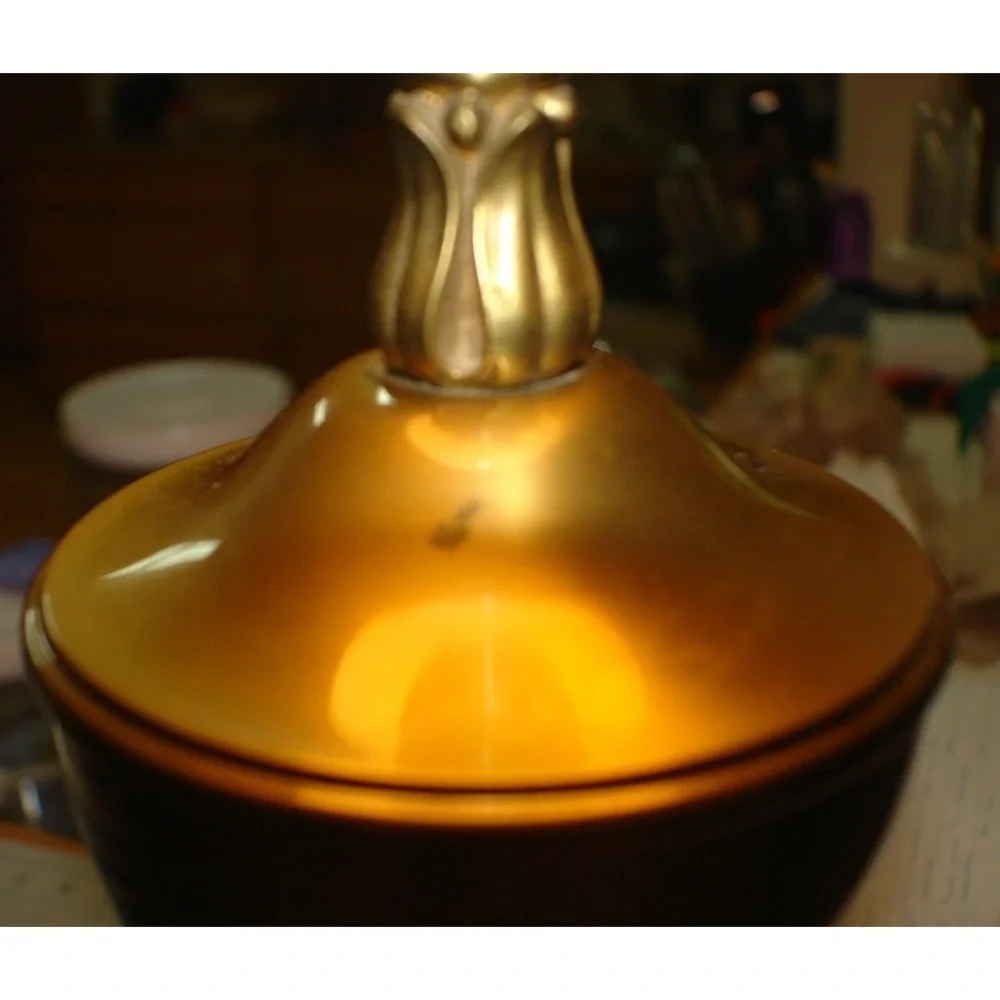 Vintage Brass Table Lamp with White Milk Shade Globe